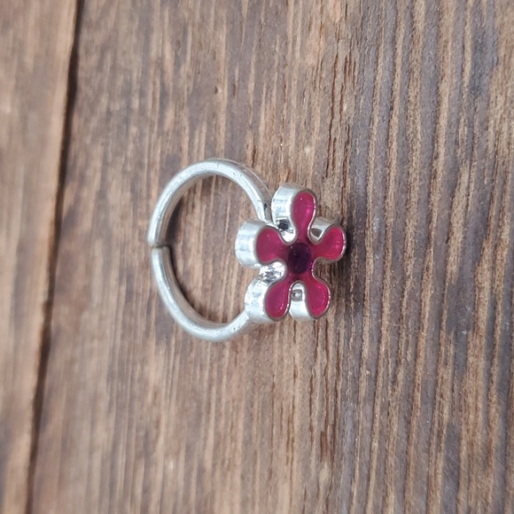 Adjustable size band flower power hot pink daisy ring R534 - Picture 2 of 3